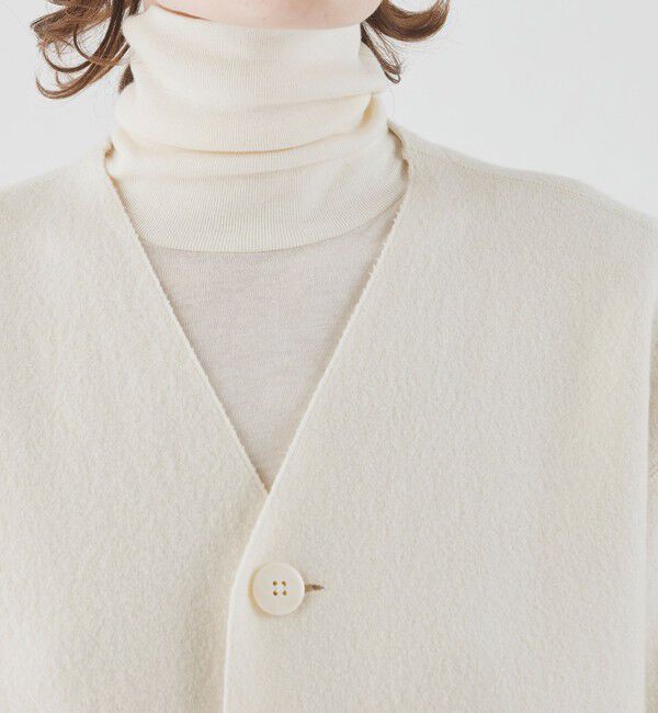 GALERIE VIE「フェルトニット ライトコート」|ノーカラーコート|