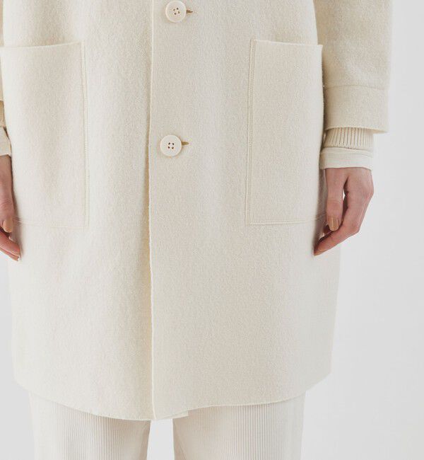 GALERIE VIE「フェルトニット ライトコート」|ノーカラーコート|