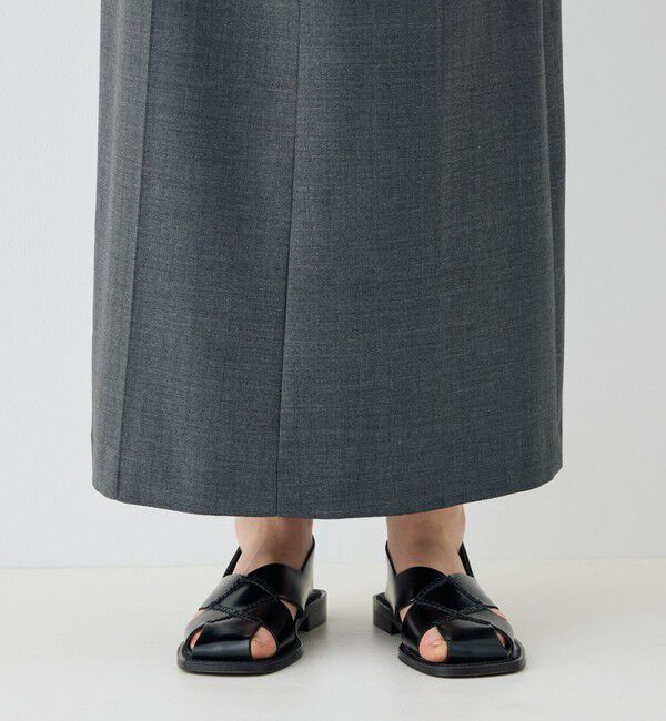 GALERIE VIE「ウォッシャブルギャバジン Iラインマキシスカート」|タイト|