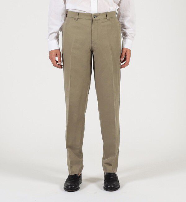 TOMORROWLAND MENS「リネンコットン サイドアジャスター ノープリーツパンツ SONDRIO」|チノ|