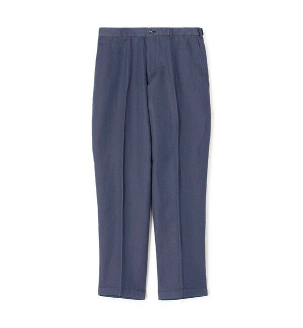 TOMORROWLAND MENS「リネンコットン サイドアジャスター ノープリーツパンツ SONDRIO」|チノ|69 ネイビー