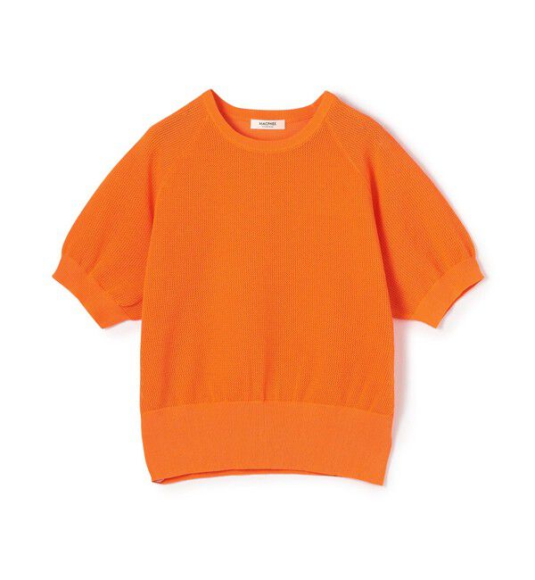 MACPHEE「コットンメッシュ ハーフスリーブプルオーバー」|ニット・セーター|27 オレンジ