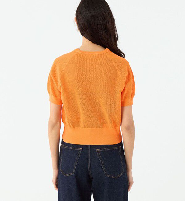 MACPHEE「コットンメッシュ ハーフスリーブプルオーバー」|ニット・セーター|