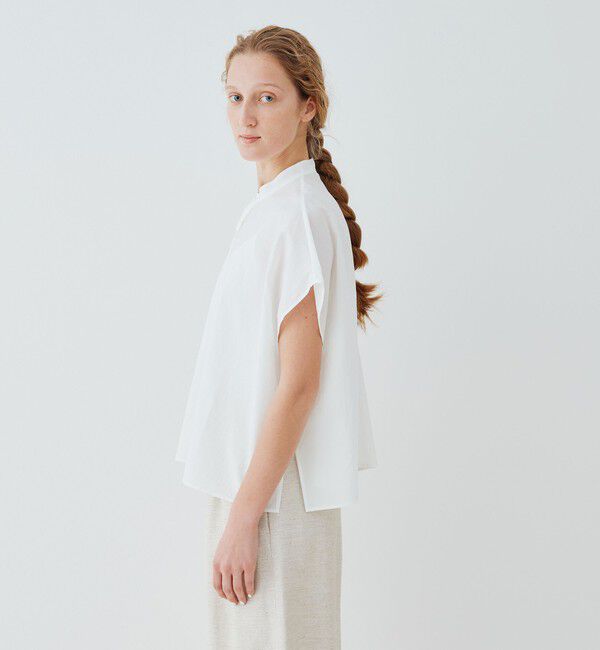 GALERIE VIE「コットンタイプライター スタンドネック ボックスシャツ」|シャツ・ブラウス|