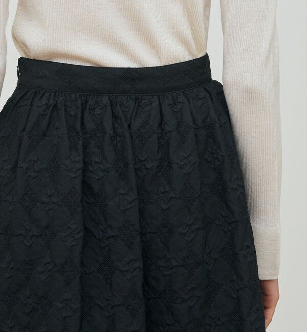 DES PRES「アーガイルジャカード フレアロングスカート」|フレア|