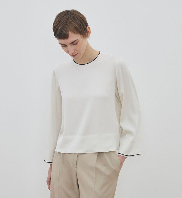 DES PRES「【WEB先行予約】サテンジョーゼット クルーネックプルオーバー」|シャツ・ブラウス|