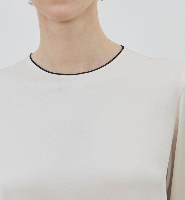 DES PRES「【WEB先行予約】サテンジョーゼット クルーネックプルオーバー」|シャツ・ブラウス|