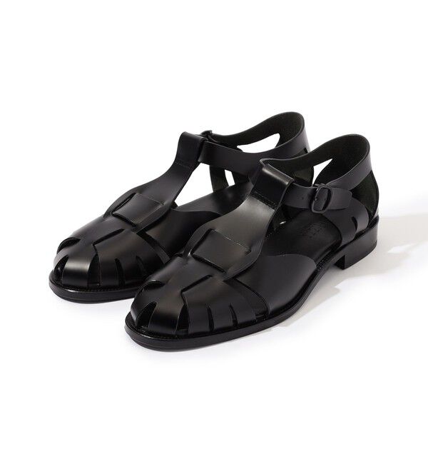 TOMORROWLAND GOODS「HEREU PESCA Men's Fisherman Sandal レザーサンダル」|サンダル|19 ブラック