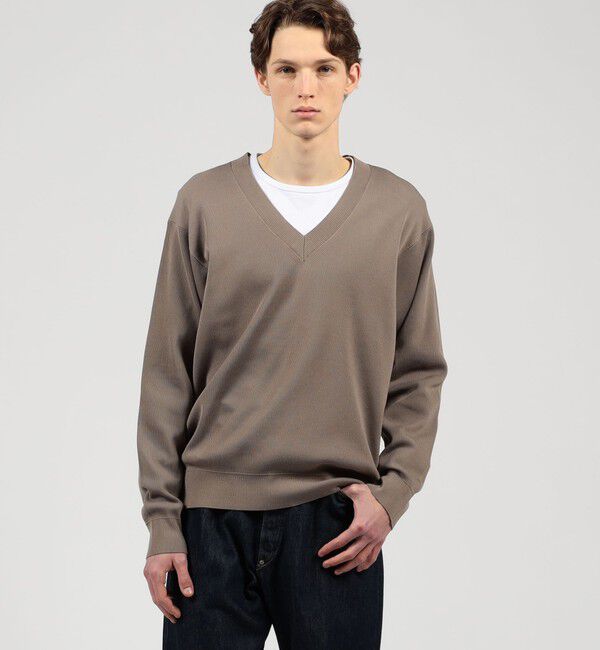 TOMORROWLAND MENS「TOMORROWLAND tricot コットンポリエステルプレーティング  Vネックニット」|ニット・セーター|