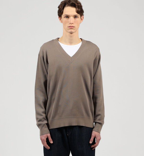 TOMORROWLAND MENS「TOMORROWLAND tricot コットンポリエステルプレーティング  Vネックニット」|ニット・セーター|