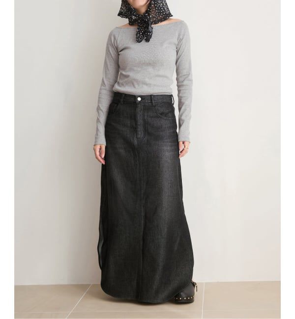 IENA LA BOUCLE「IENA LA BOUCLE ソフトデニムスリットスカート」|スカート|