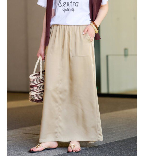 JOURNAL STANDARD relume「ヴィンテージサテンベイカースカート」|スカート|ベージュ