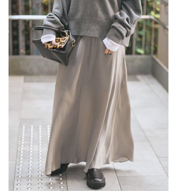 Spick and Span「《追加》ウォッシャブルキュプラフレアスカート」|スカート|