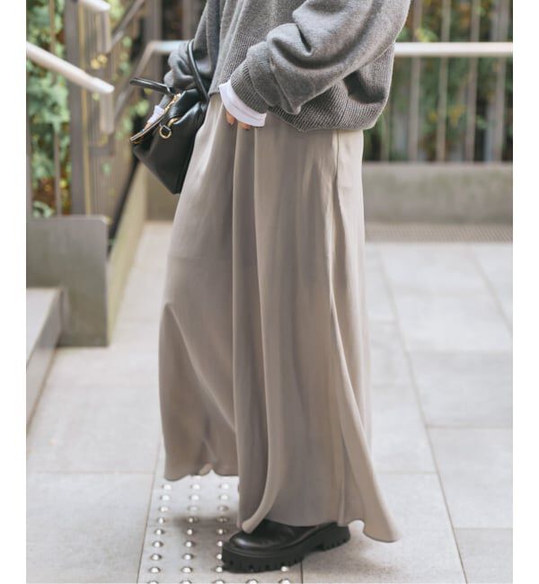 Spick and Span「《追加》ウォッシャブルキュプラフレアスカート」|スカート|