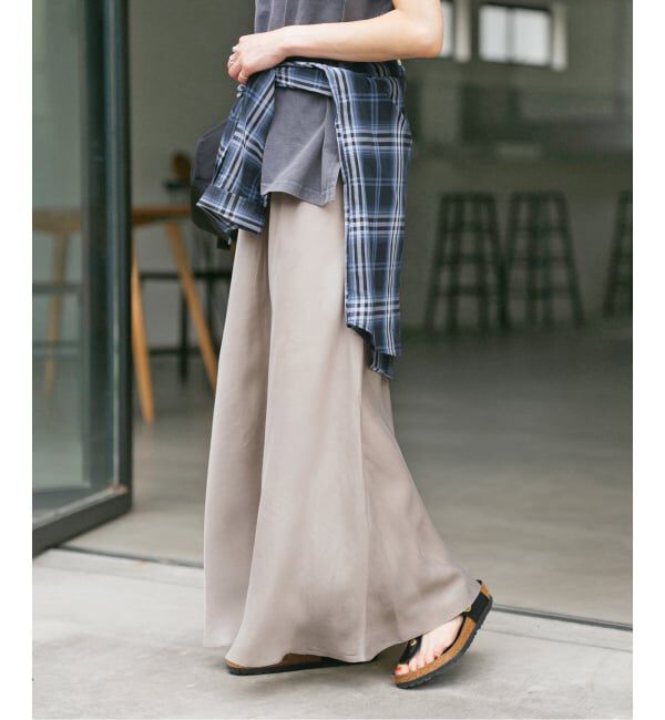 Spick and Span「《追加》ウォッシャブルキュプラフレアスカート」|スカート|