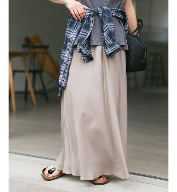 Spick and Span「《追加》ウォッシャブルキュプラフレアスカート」|スカート|