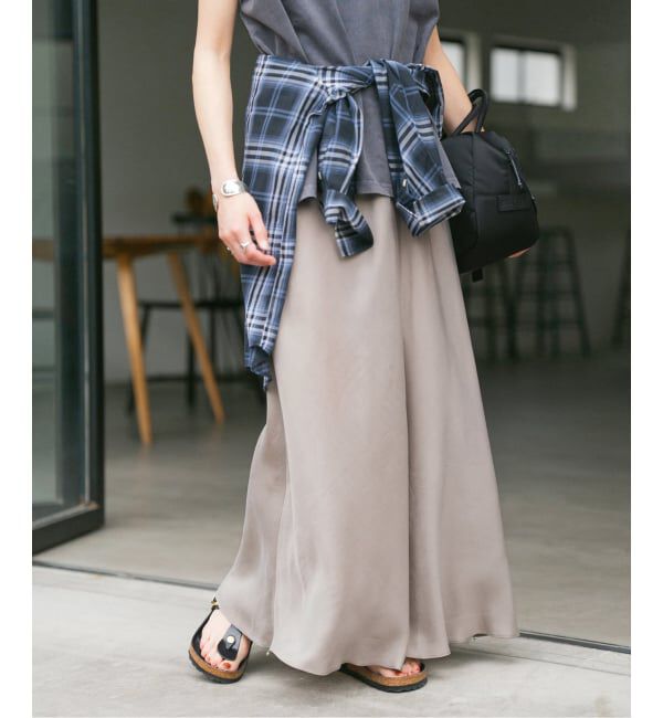 Spick and Span「《追加》ウォッシャブルキュプラフレアスカート」|スカート|