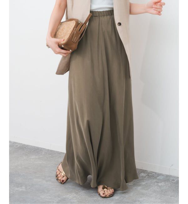 Spick and Span「《追加》ウォッシャブルキュプラフレアスカート」|スカート|