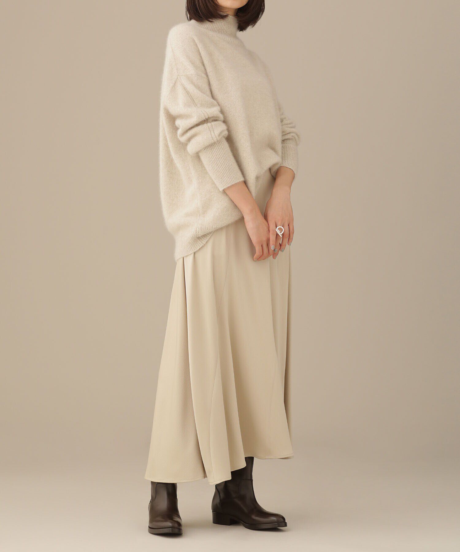 nano･universe「LB.03/エスカルゴ切り替えサテンスカート」|スカート|