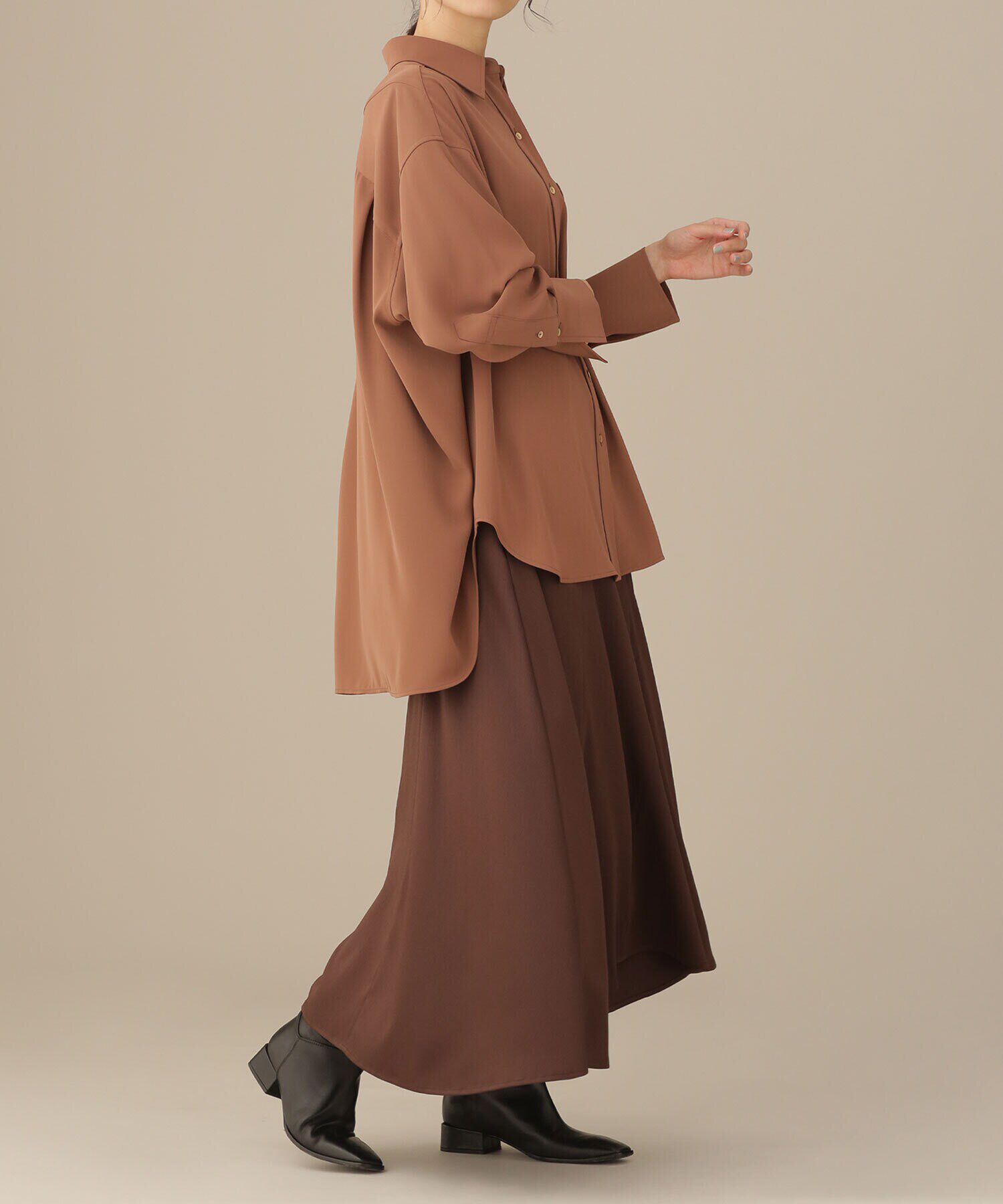 nano･universe「LB.03/エスカルゴ切り替えサテンスカート」|スカート|