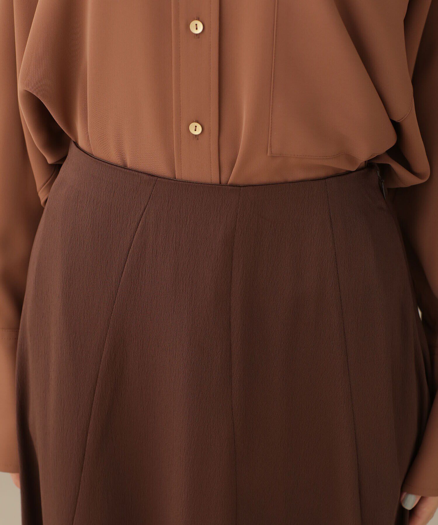 nano･universe「LB.03/エスカルゴ切り替えサテンスカート」|スカート|