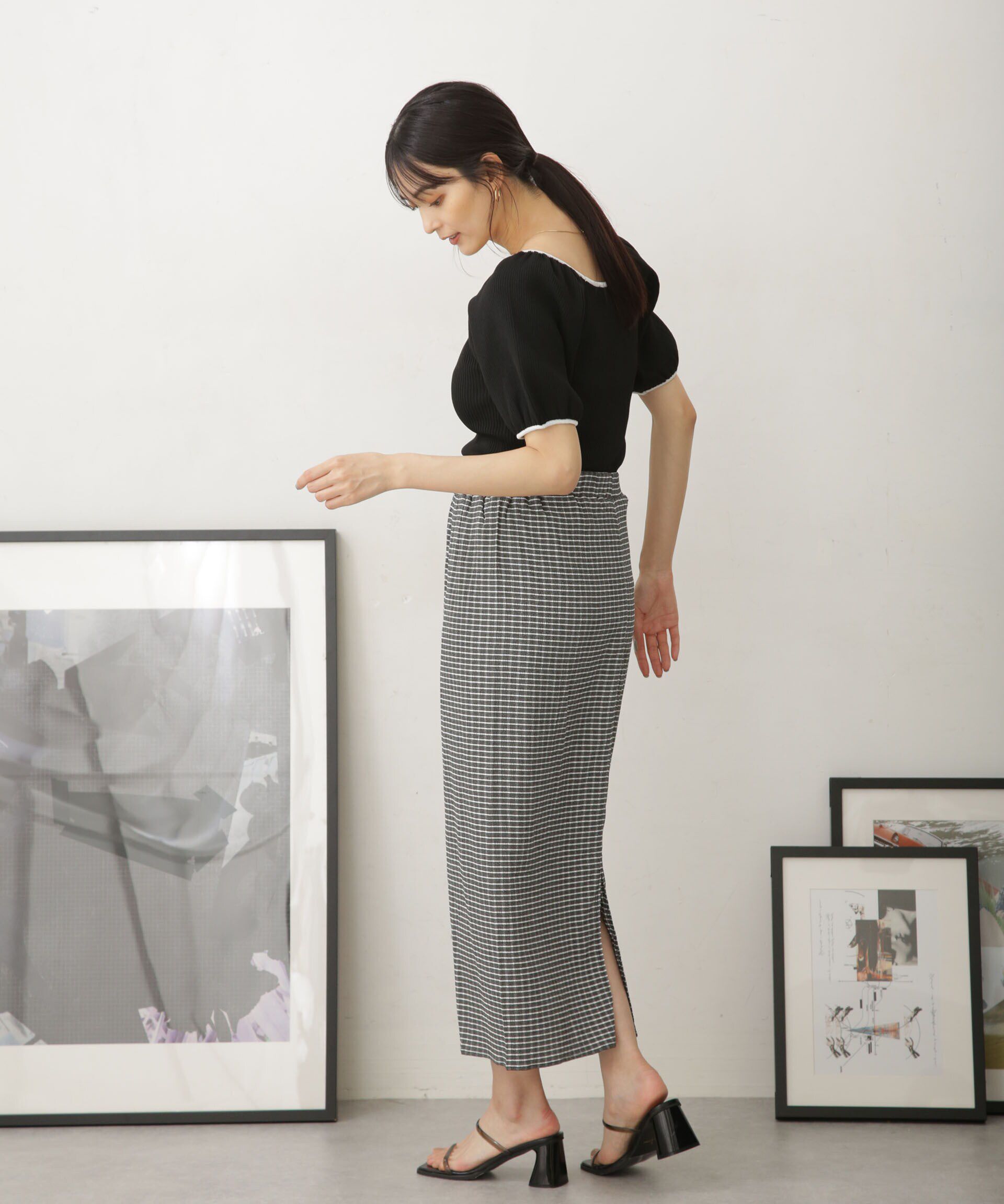 nano･universe「LB.04/カットジャガードスカート (セットアップ可)」|スカート|