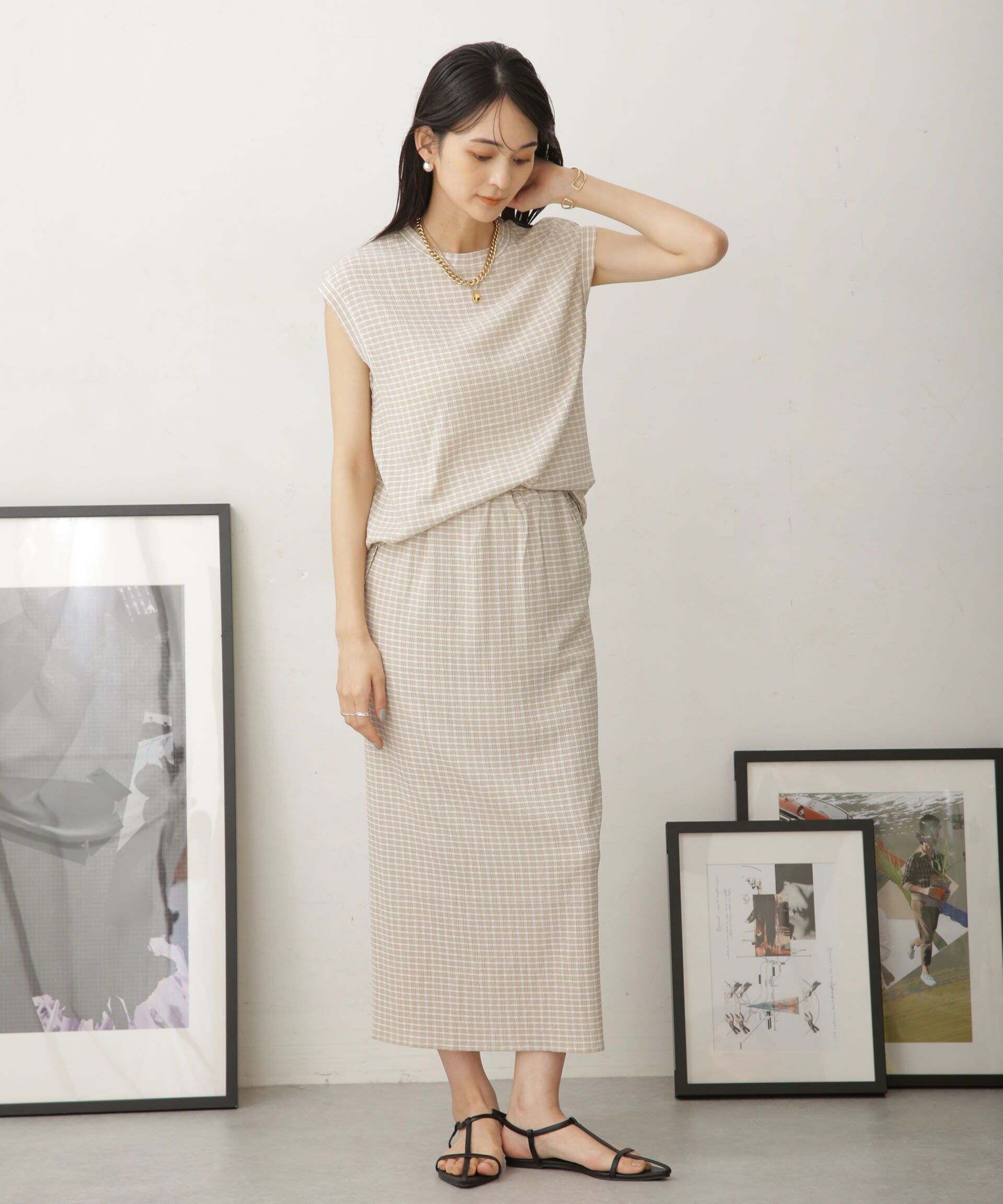 nano･universe「LB.04/カットジャガードスカート (セットアップ可)」|スカート|