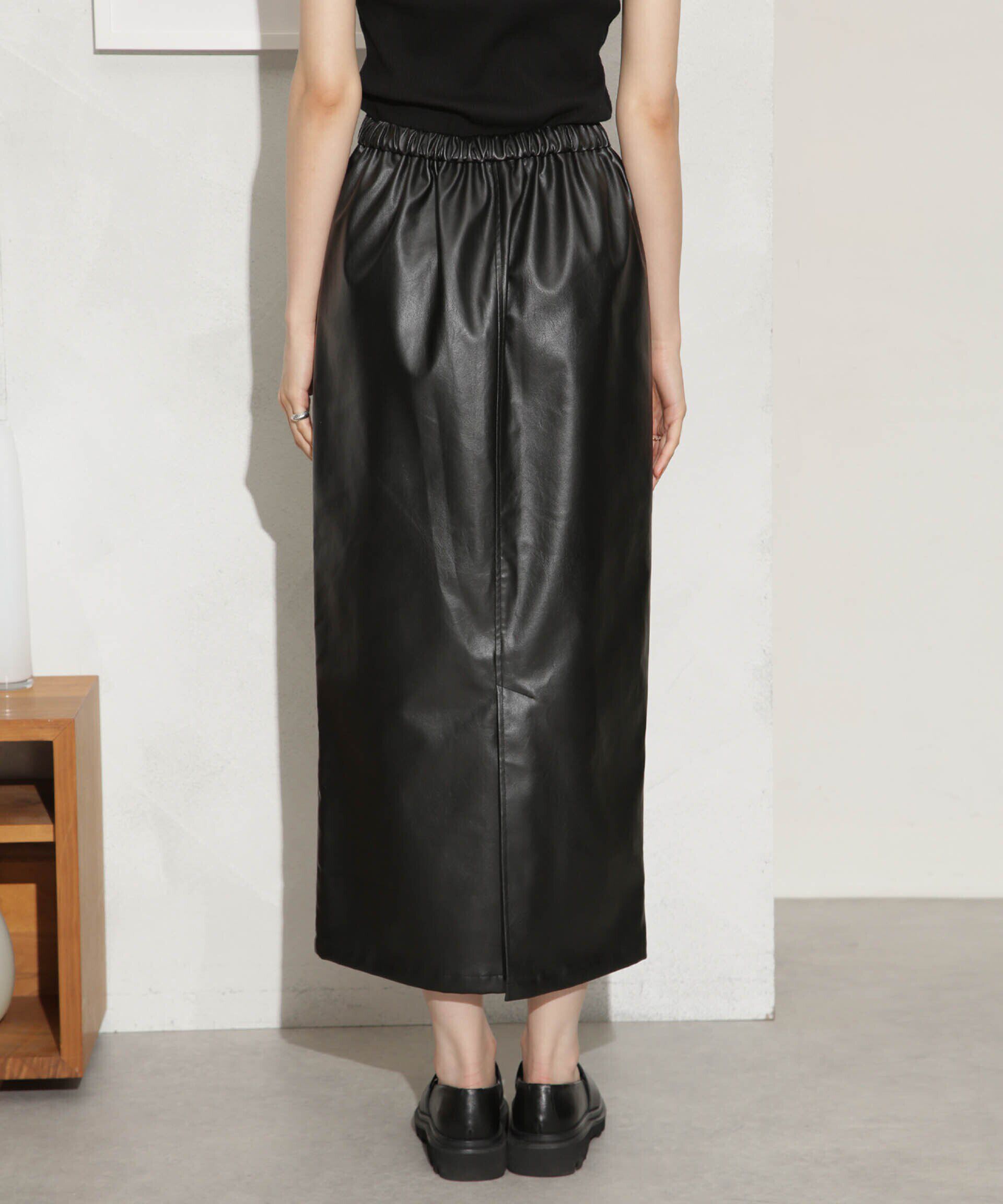 nano･universe「LOGAN/別注 フェイクレザー イージースカート」|スカート|