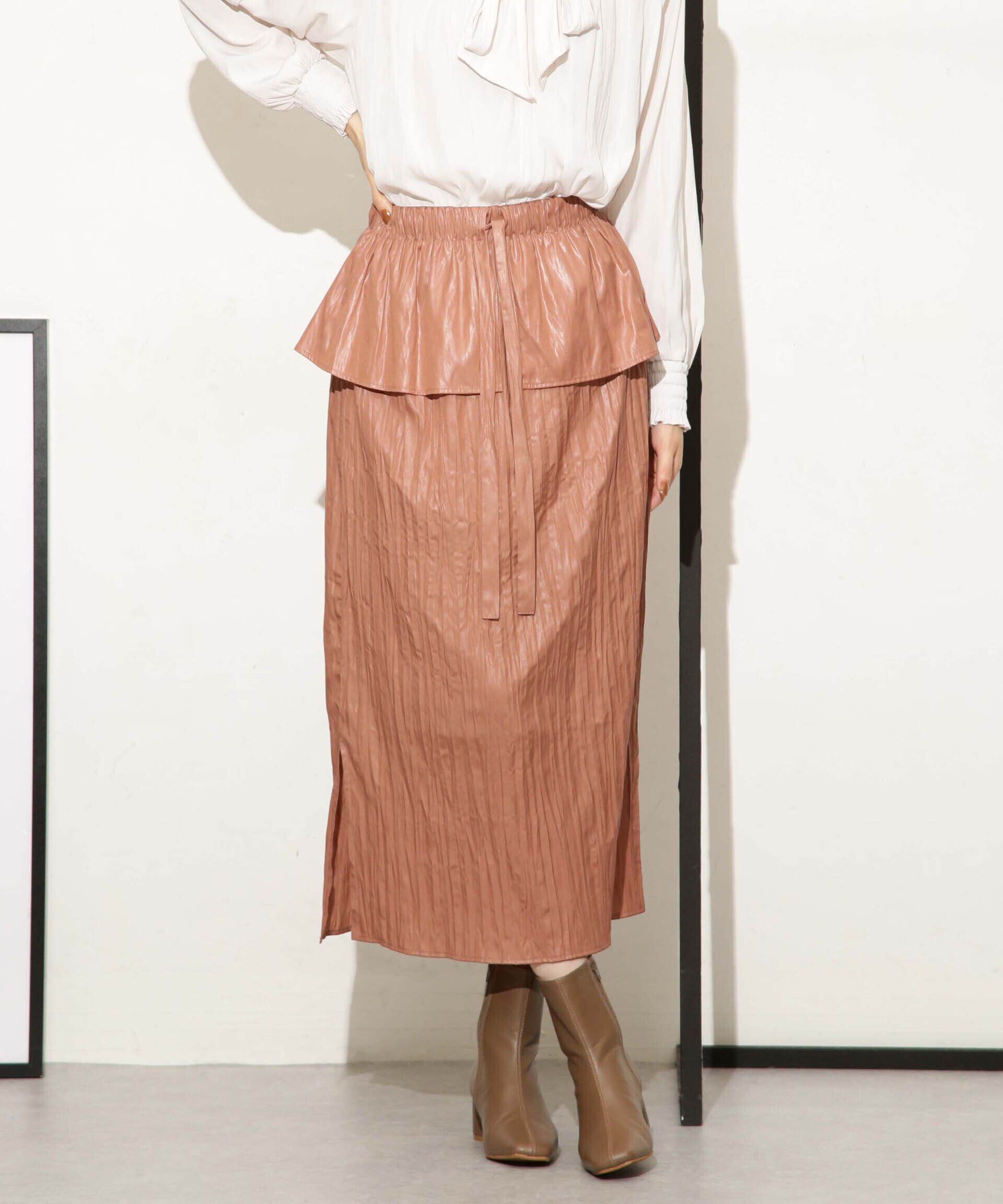 nano･universe「チンツサテンティアードプリーツスカート（セットアップ可）」|スカート|