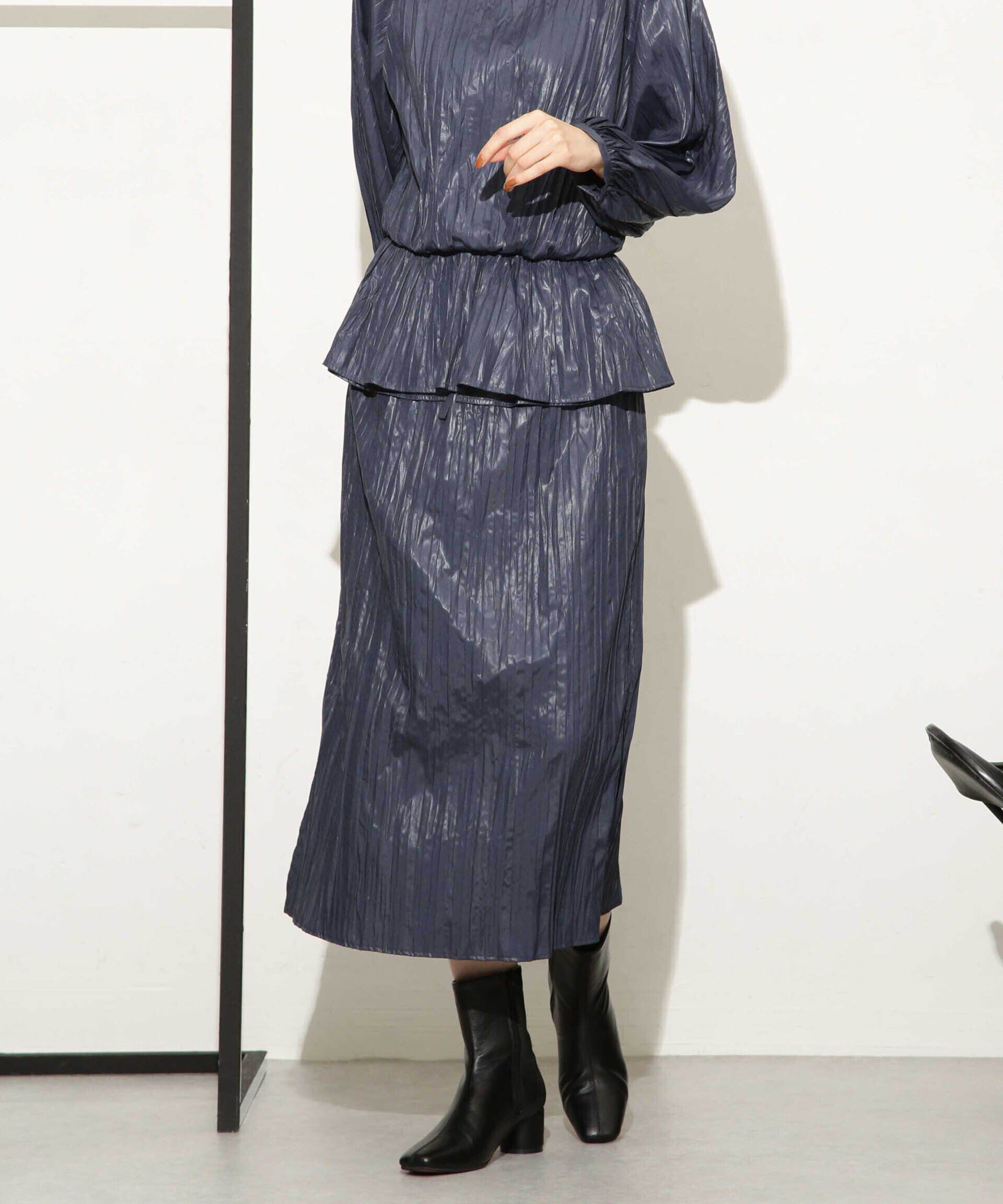 nano･universe「チンツサテンティアードプリーツスカート（セットアップ可）」|スカート|