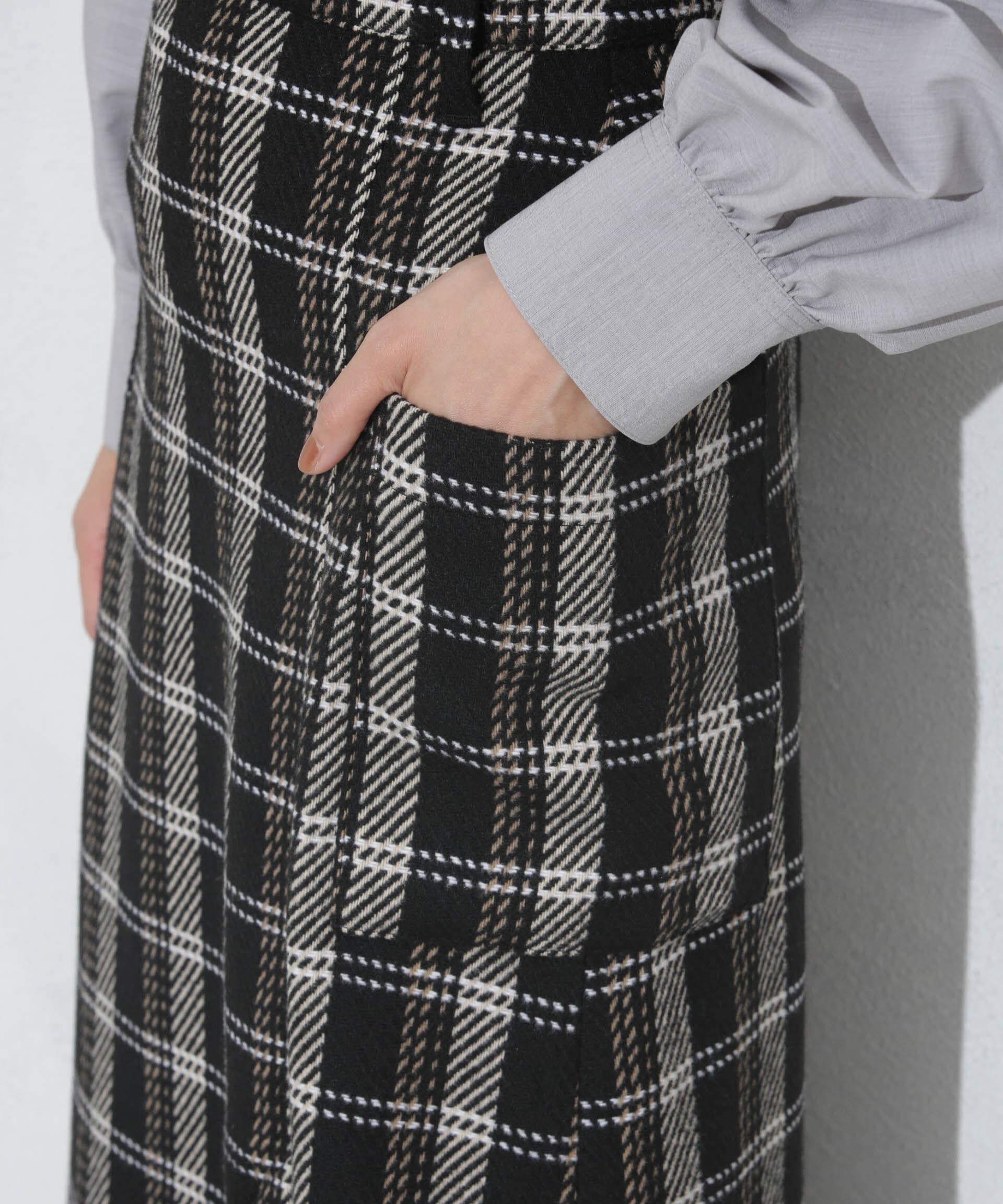 nano･universe「ポケットチェックスカート」|スカート|