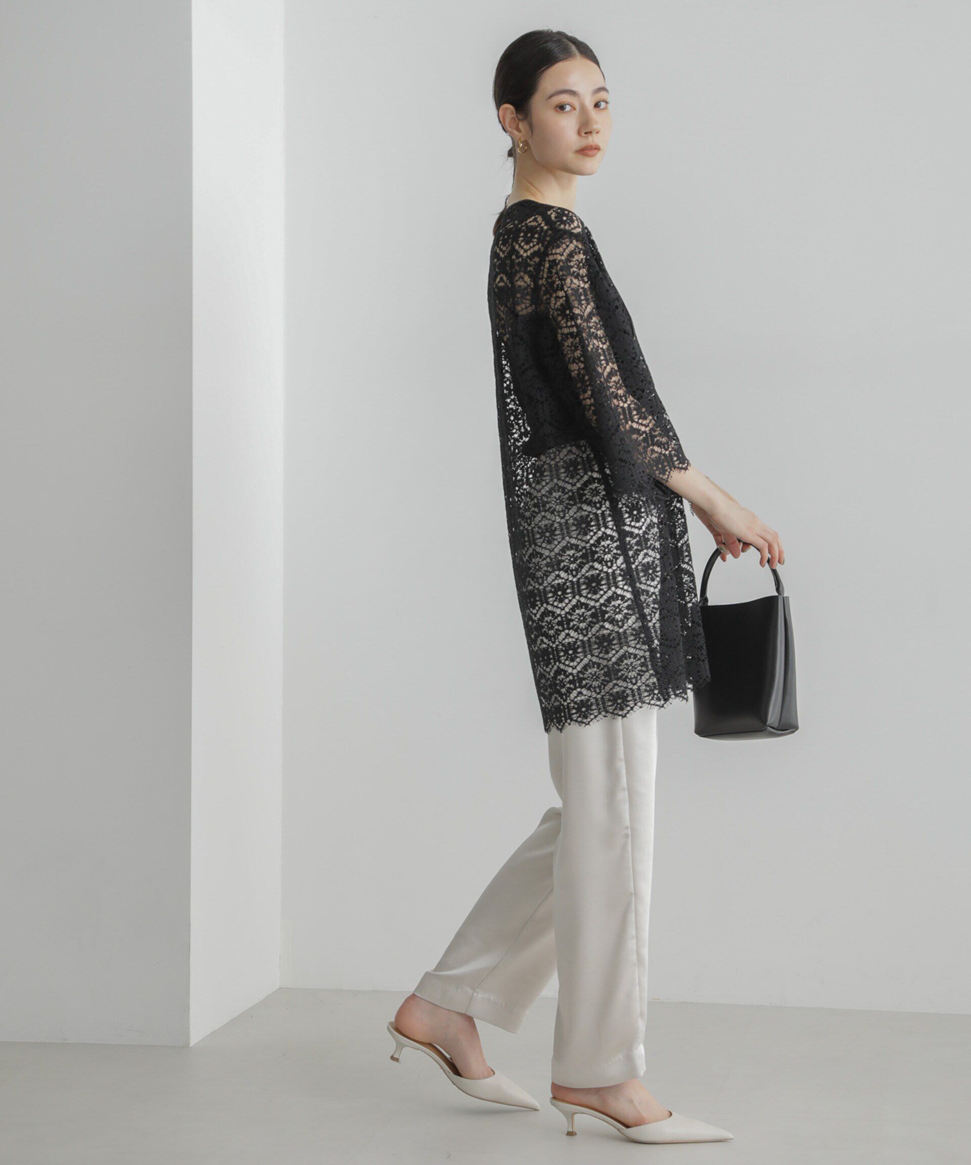 nano･universe「クロシェタイルレースチュニックブラウス(セットアップ可)」|シャツ・ブラウス|