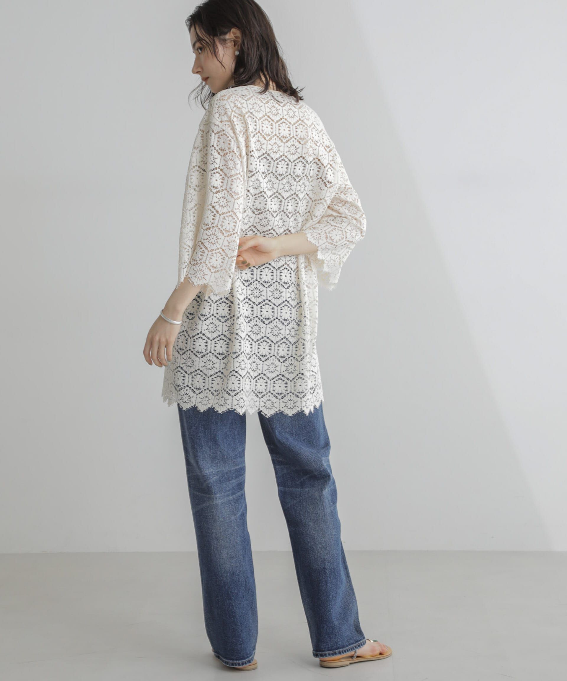 nano･universe「クロシェタイルレースチュニックブラウス(セットアップ可)」|シャツ・ブラウス|
