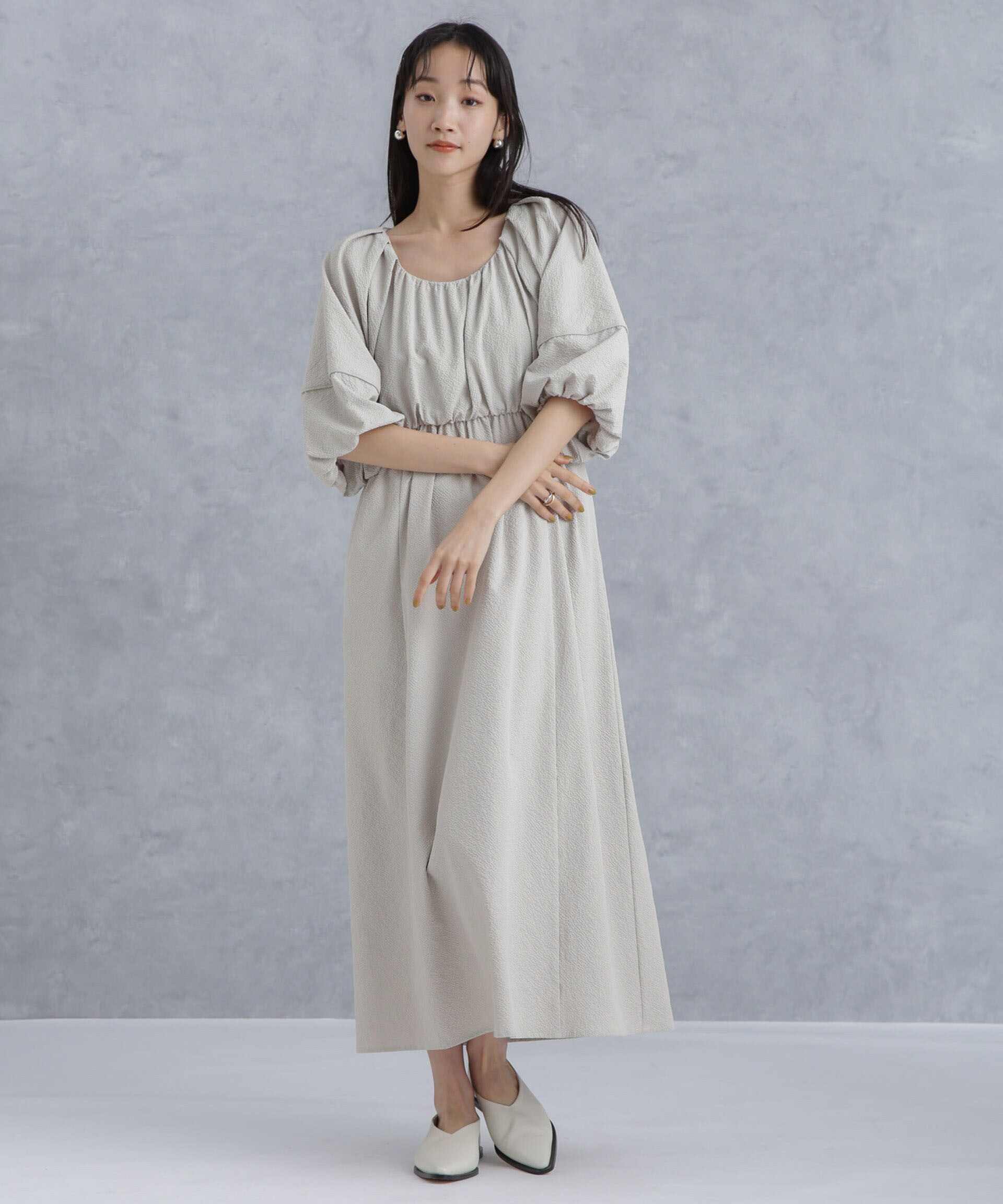 nano･universe「マイクロサッカーボリュームスリーブワンピース」|ワンピース|