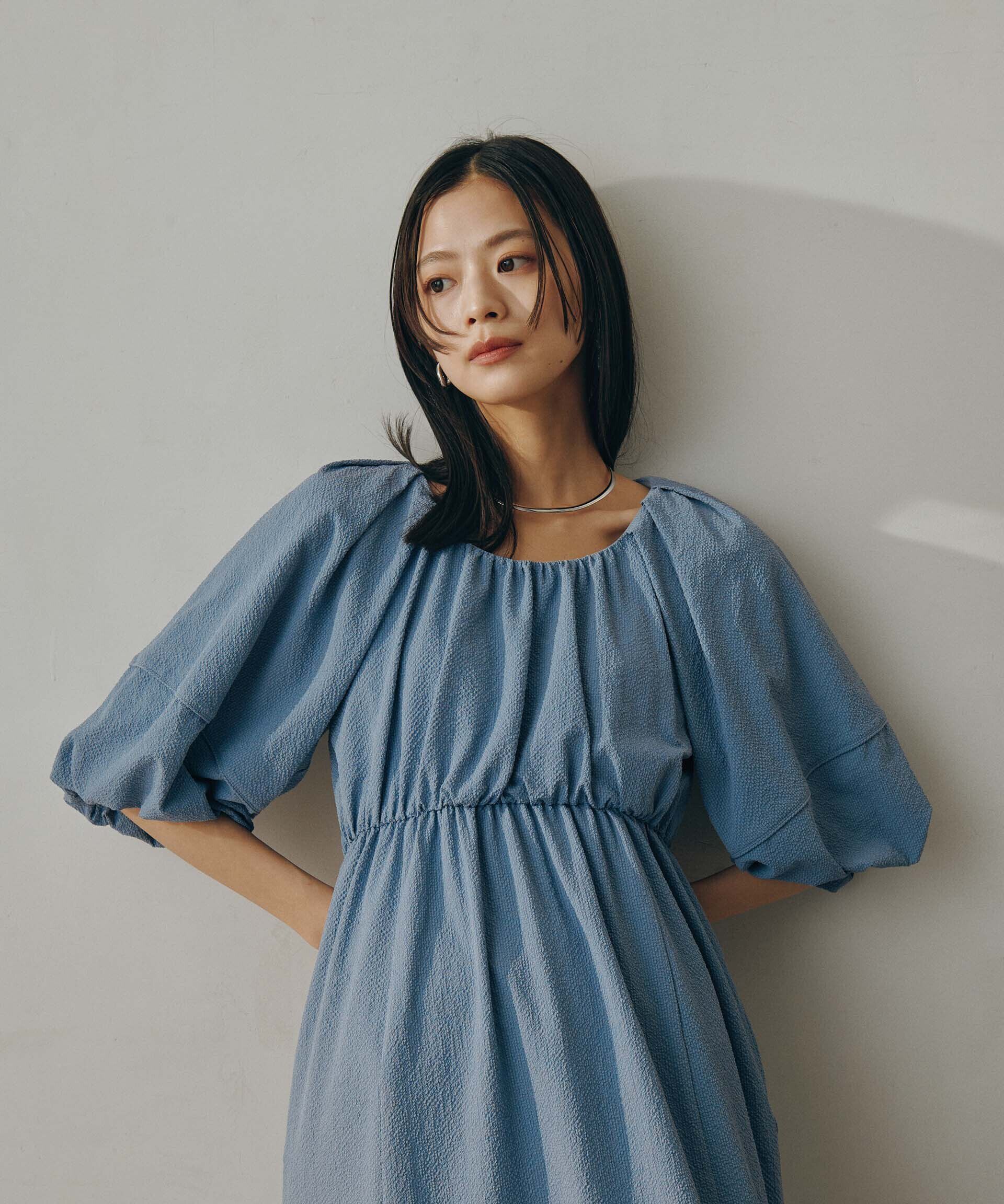 nano･universe「マイクロサッカーボリュームスリーブワンピース」|ワンピース|