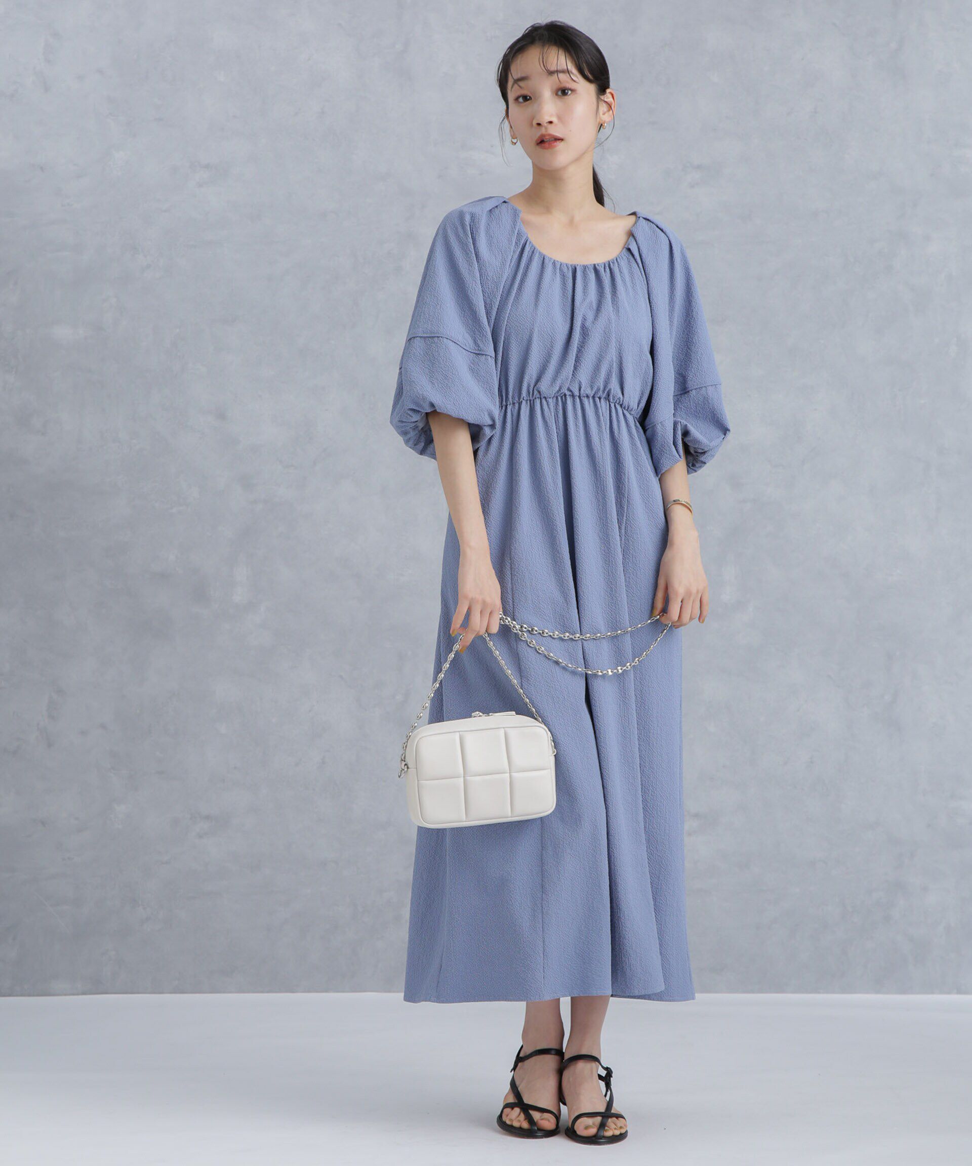 nano･universe「マイクロサッカーボリュームスリーブワンピース」|ワンピース|