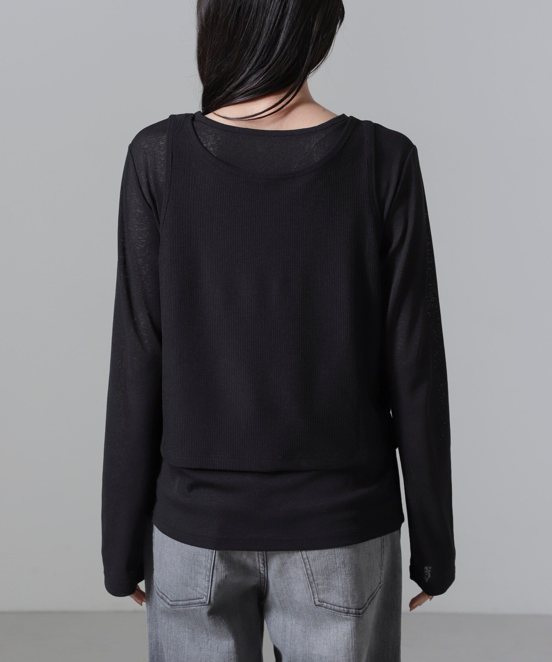 nano･universe「シアーレイヤードアンサンブルカットトップス」|Tシャツ・カットソー|