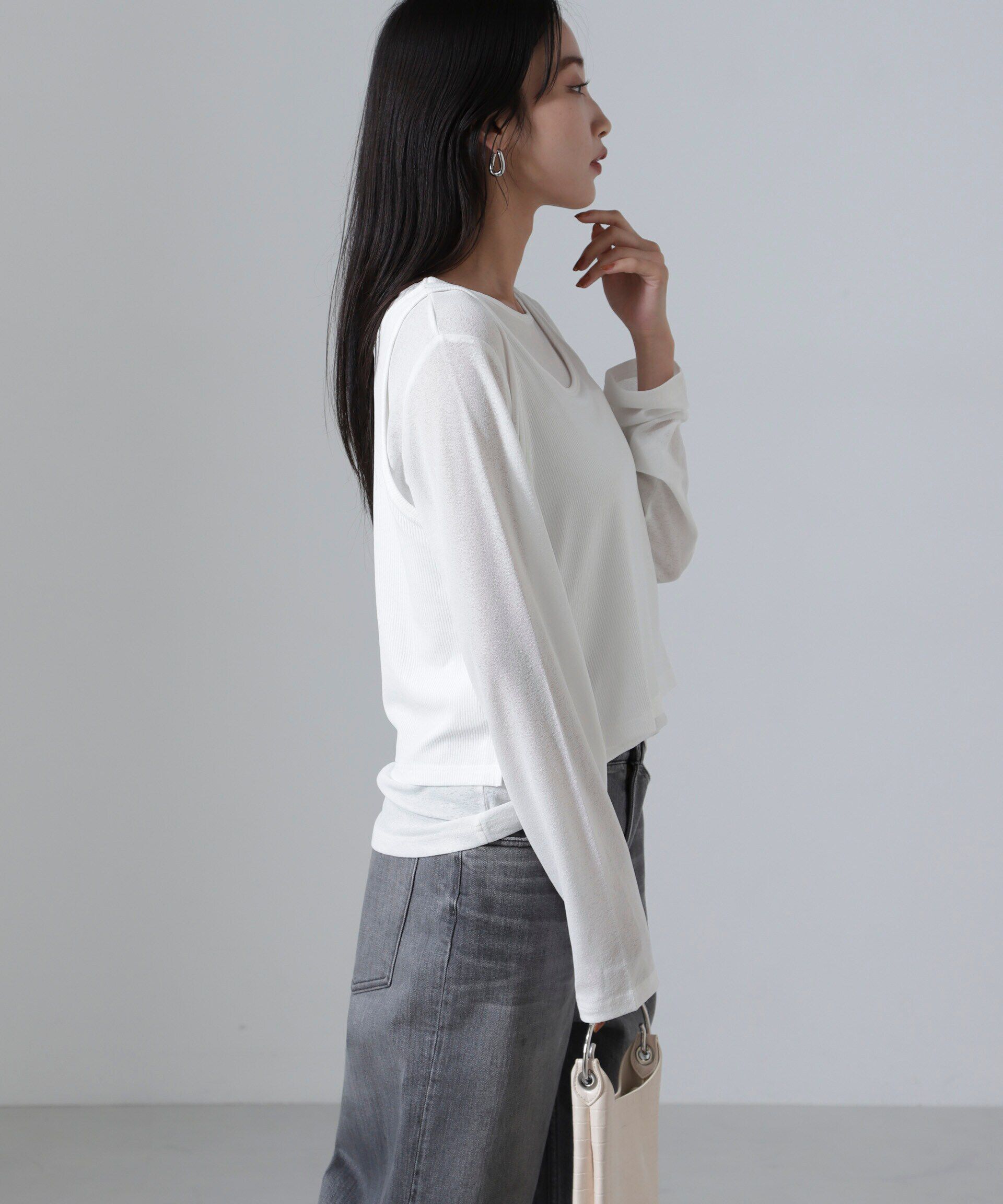 nano･universe「シアーレイヤードアンサンブルカットトップス」|Tシャツ・カットソー|