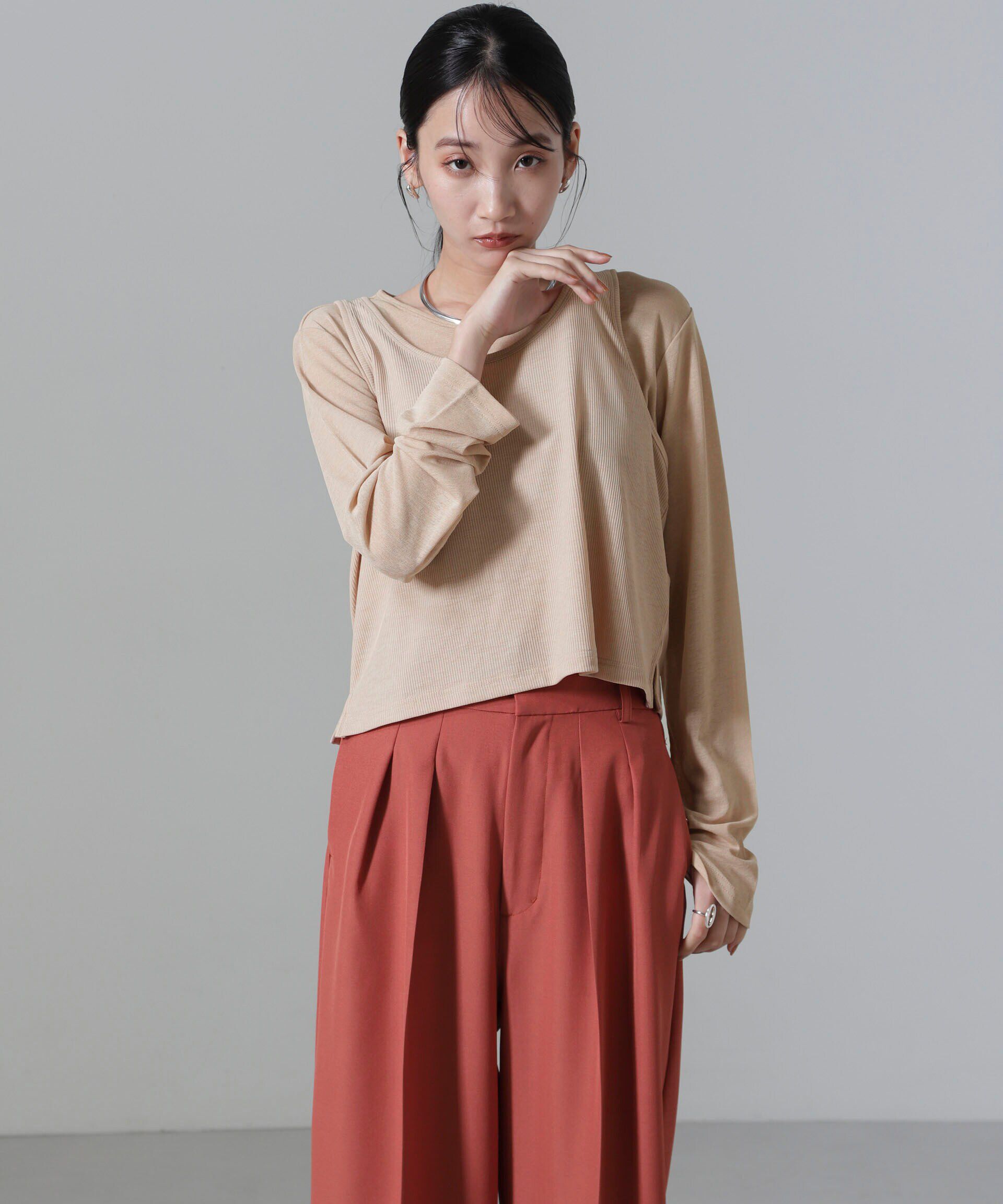 nano･universe「シアーレイヤードアンサンブルカットトップス」|Tシャツ・カットソー|