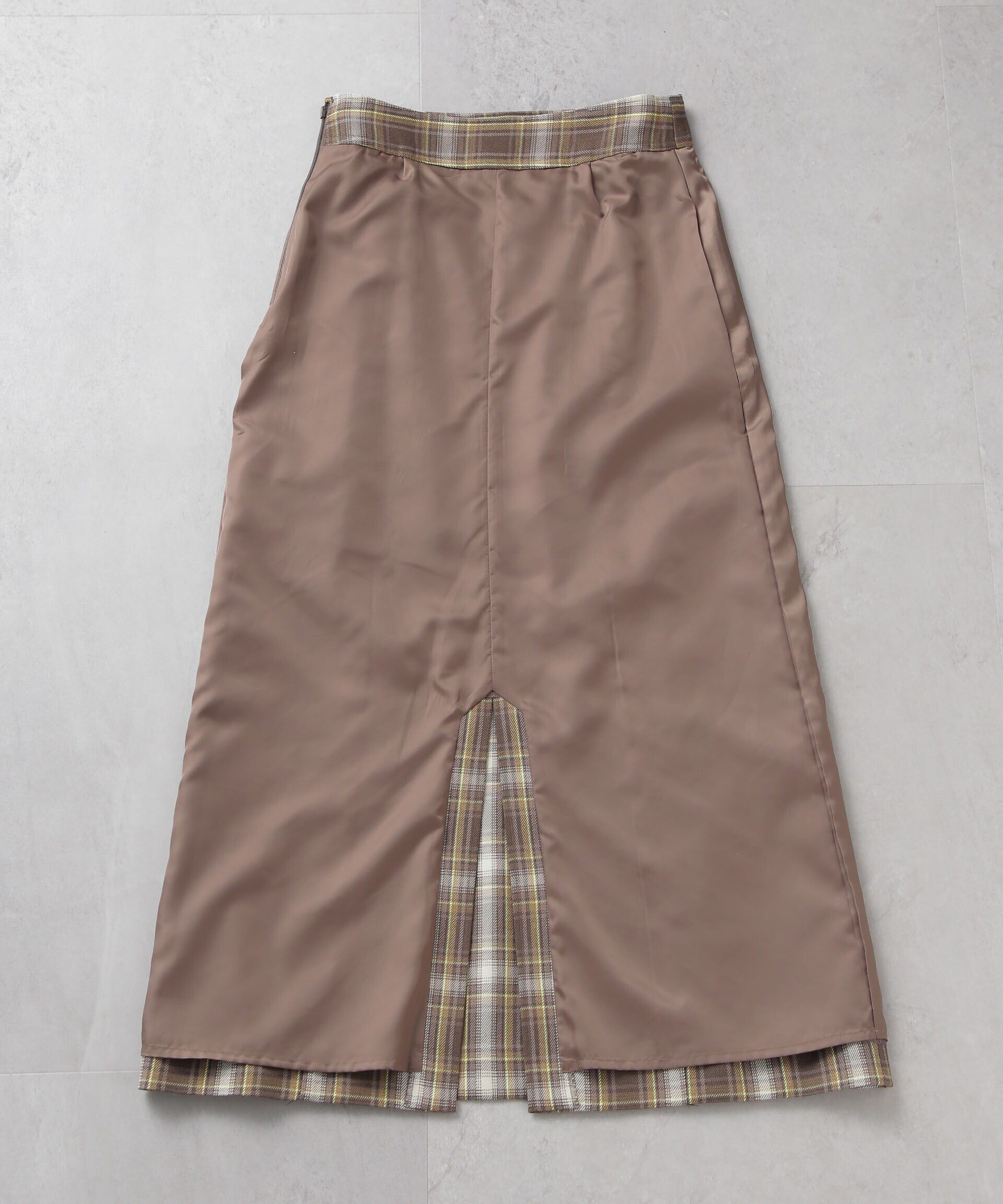 nano･universe「チェックスリットロングスカート」|スカート|