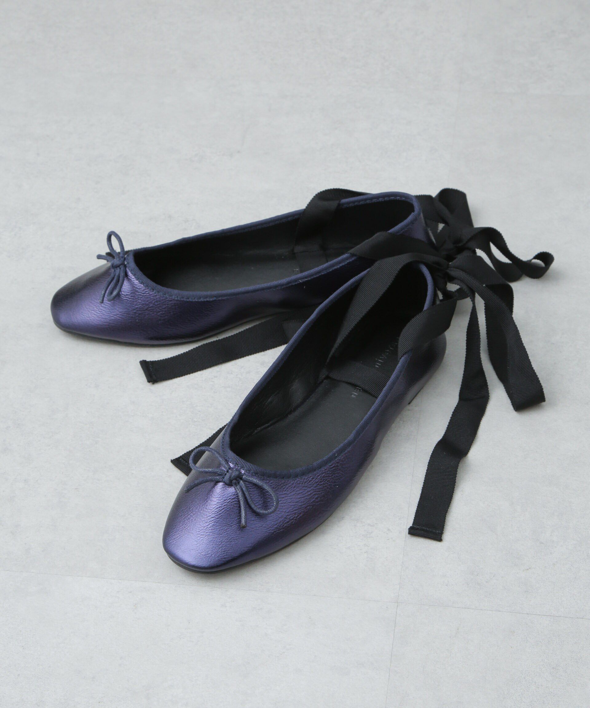 nano･universe「リボン付ラウンドトゥバレエシューズ」|ビジネス・ドレスシューズ|