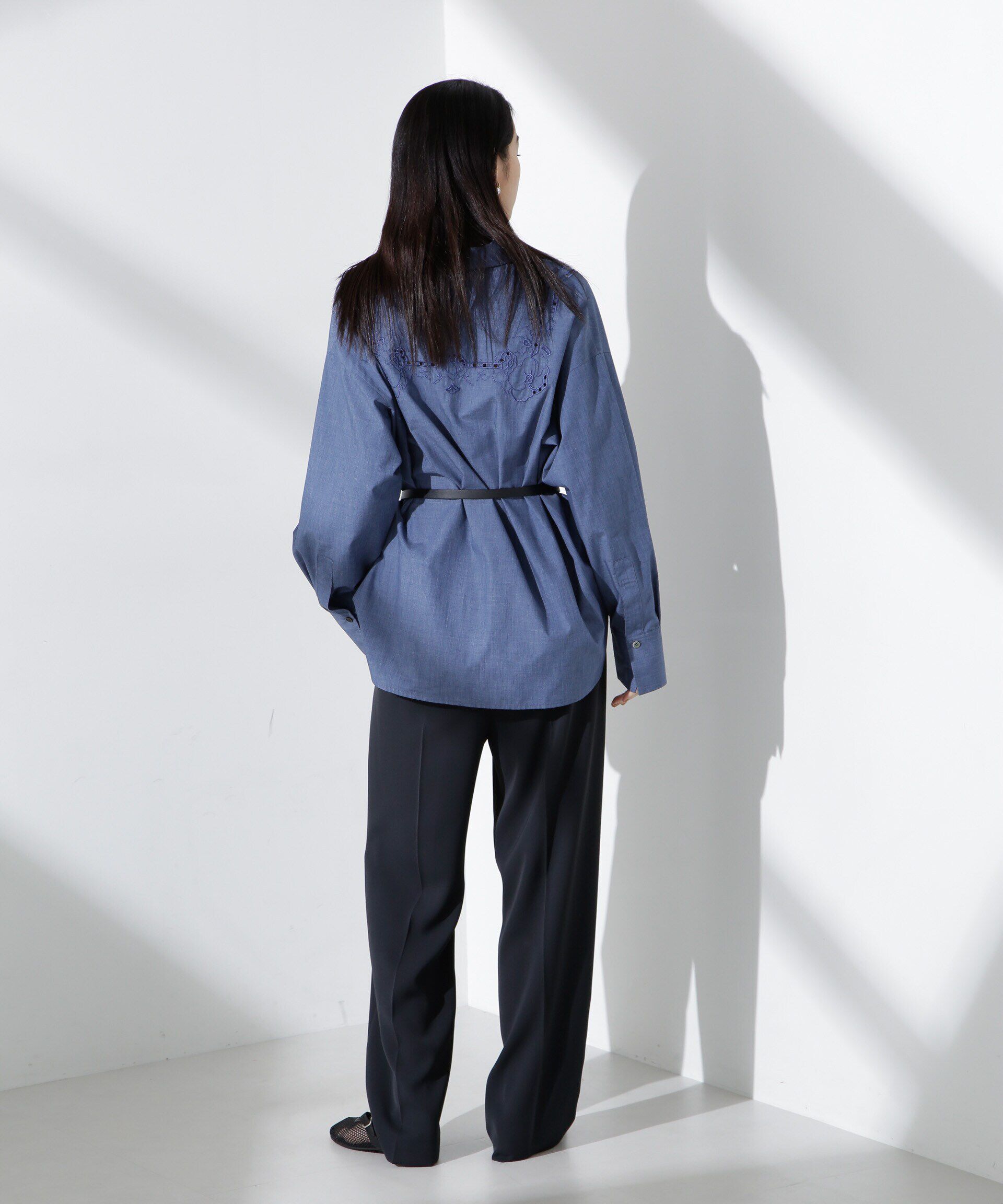 nano･universe「カットワークレースオーバーサイズシャツ」|シャツ・ブラウス|