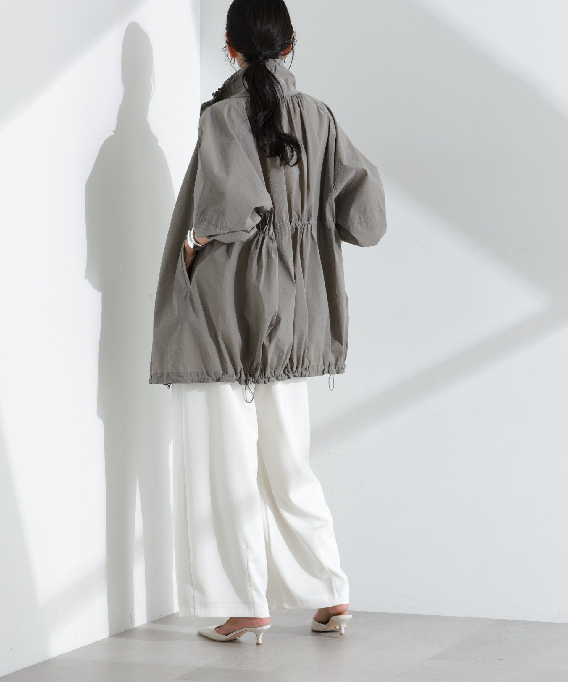 nano･universe「ナイロンワッシャーオーバーサイズライトブルゾン」|ブルゾン・スタジャン|