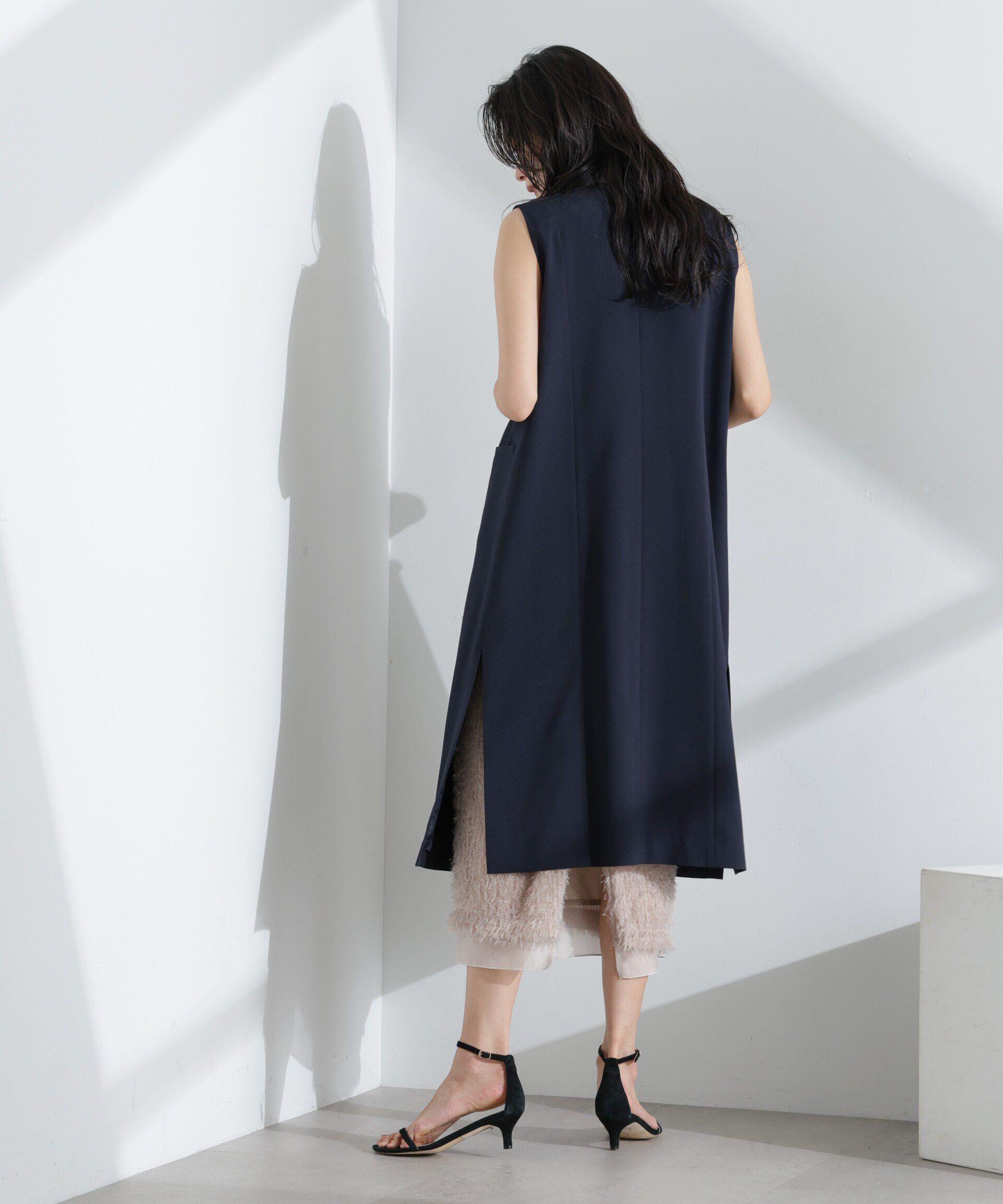 nano･universe「ライトファンクション ロングダブルジレ(セットアップ可)」|テーラードジャケット|