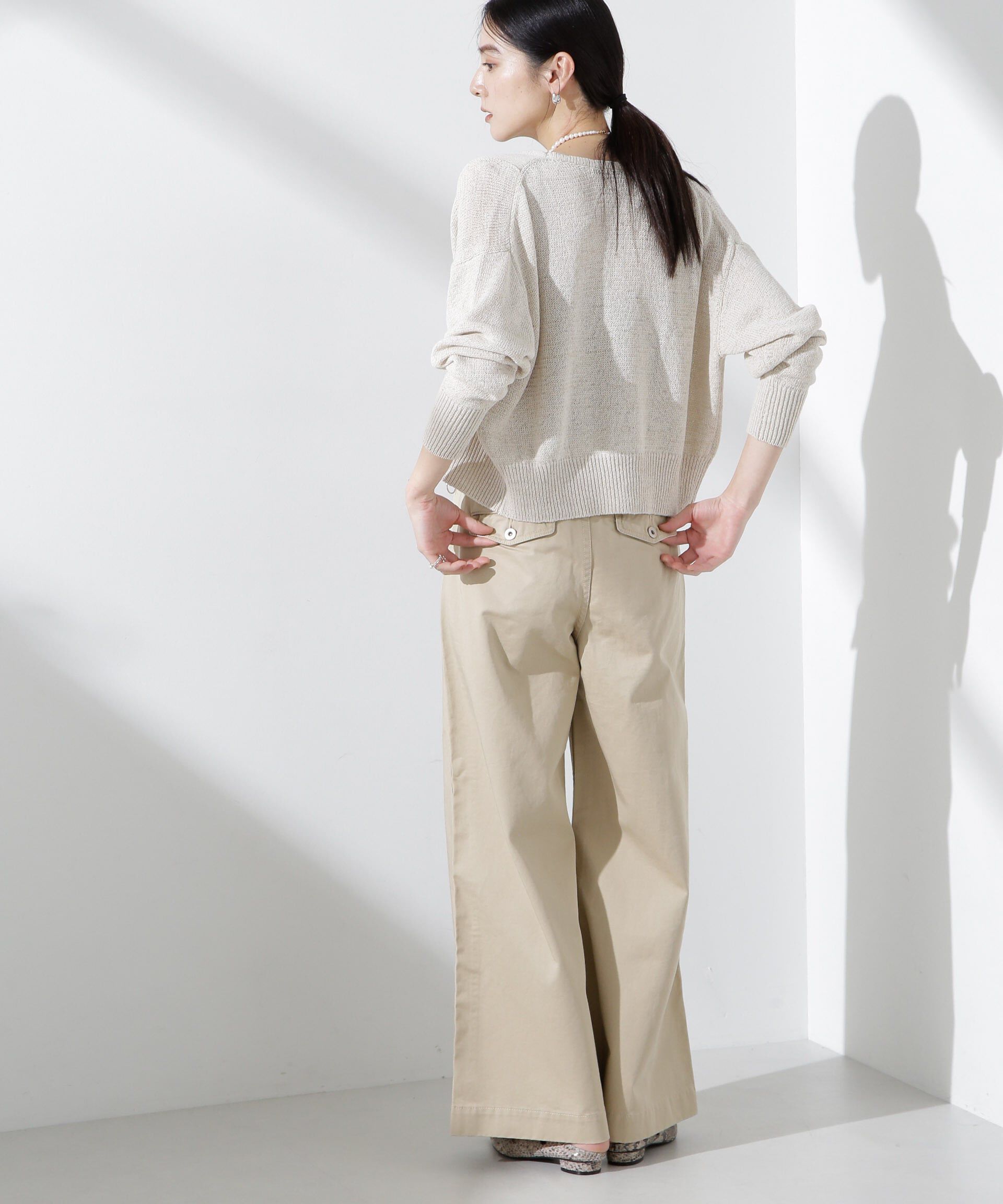 nano･universe「コルセットバギーチノパンツ」|チノ|