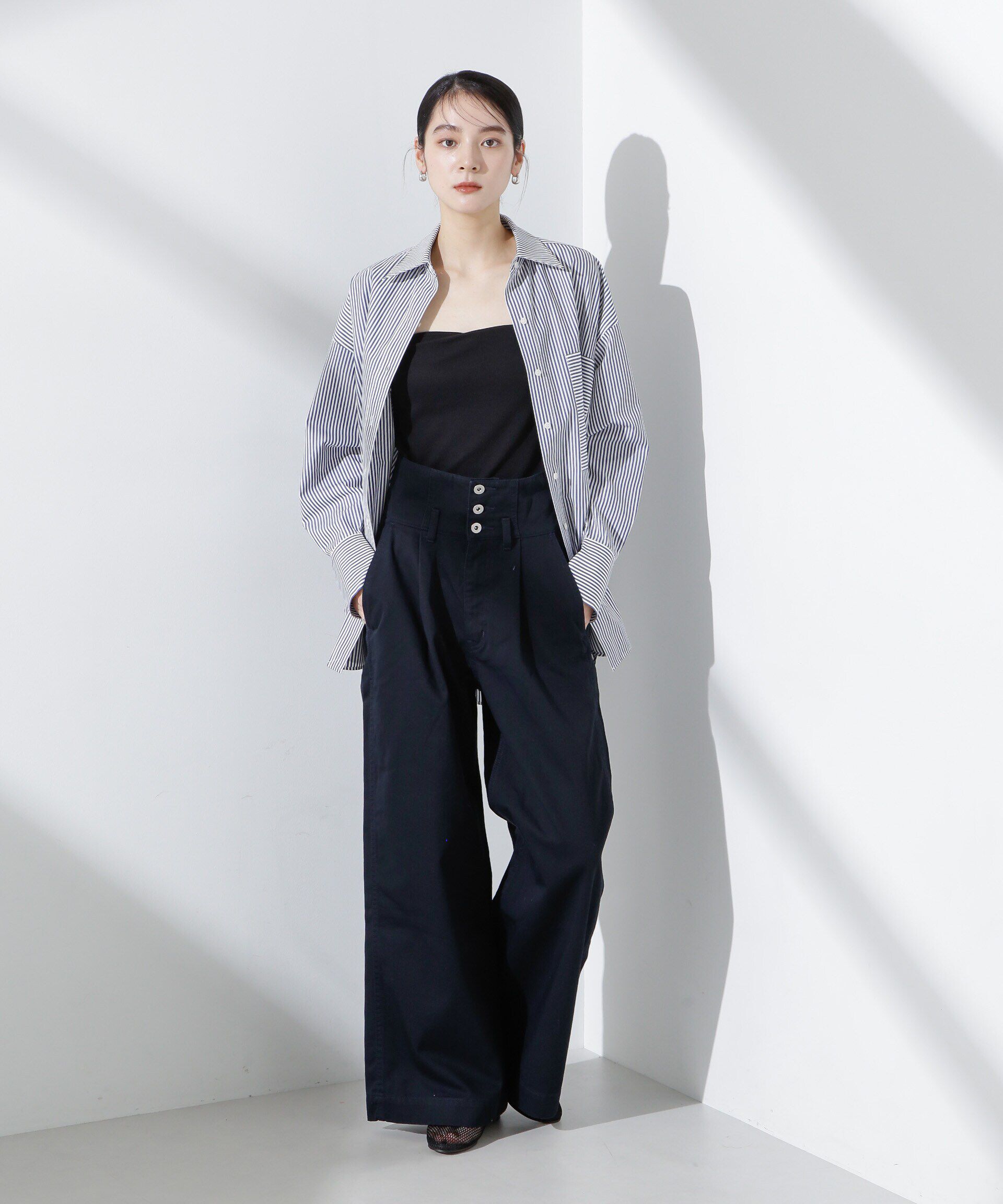 nano･universe「コルセットバギーチノパンツ」|チノ|