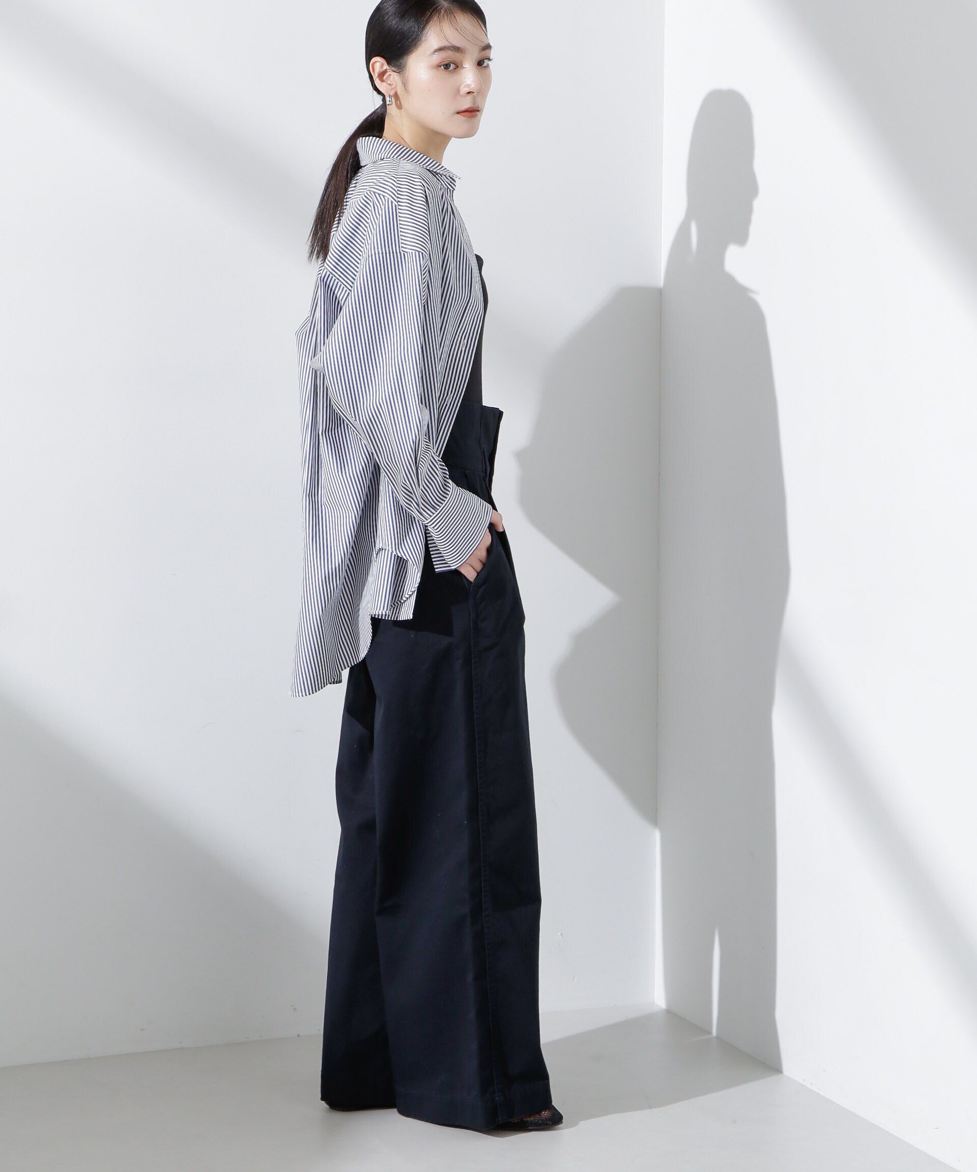 nano･universe「コルセットバギーチノパンツ」|チノ|