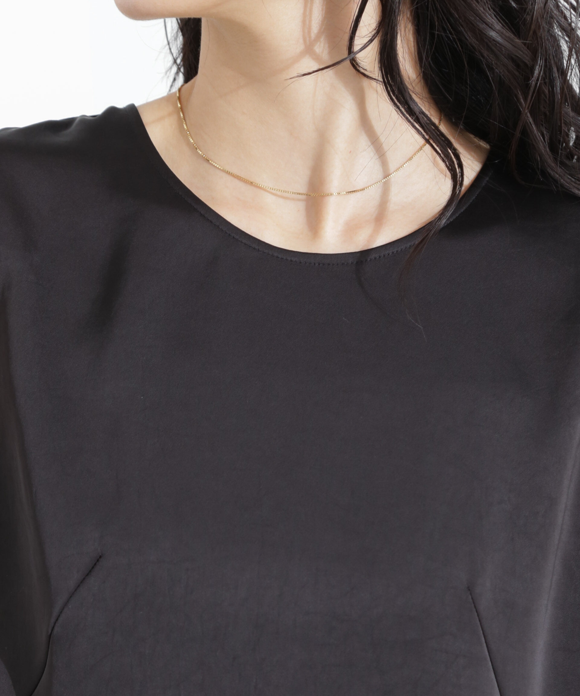 nano･universe「ダブルサテンノースリーブトップス」|シャツ・ブラウス|