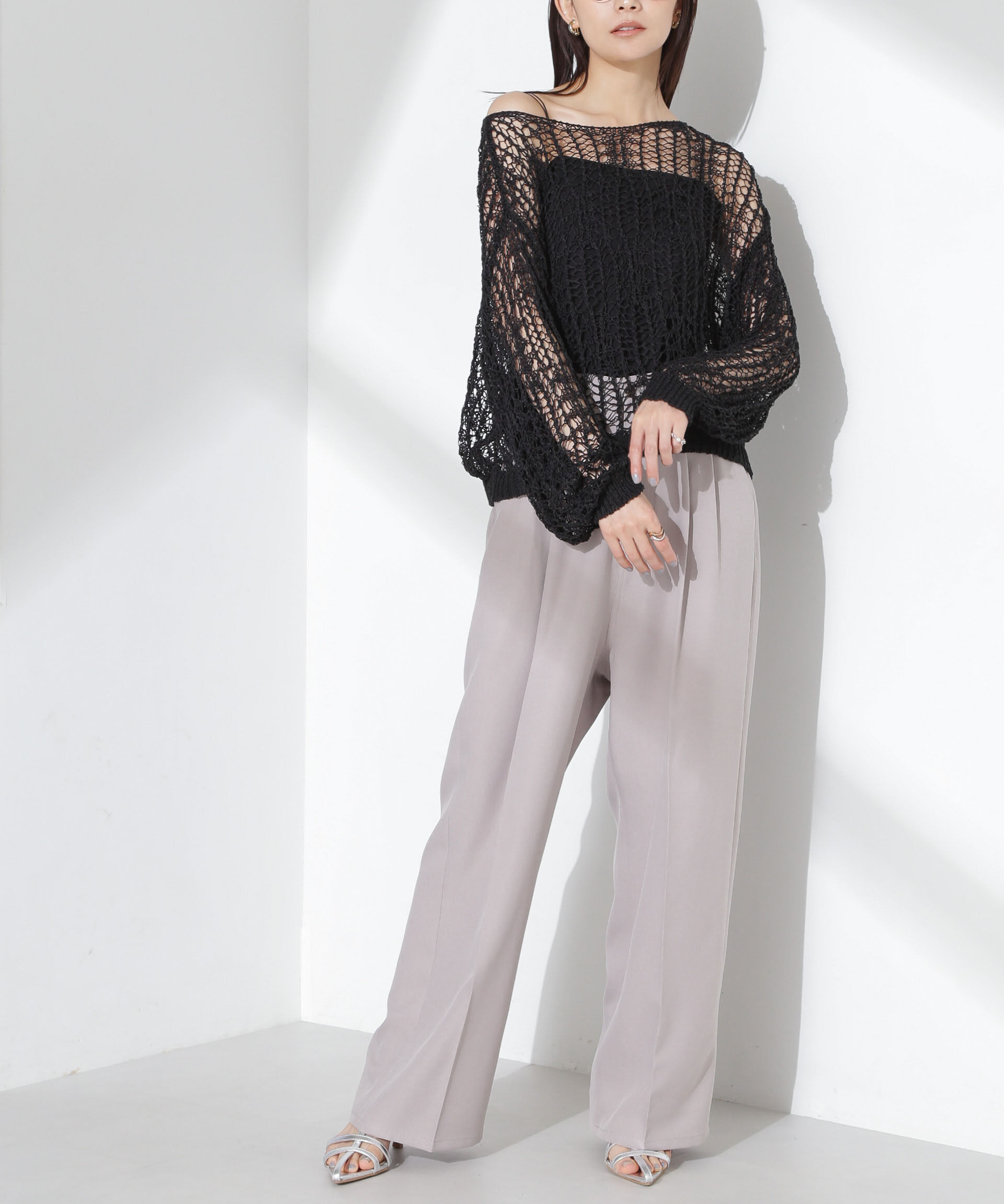 nano･universe「ツータックワイドパンツ」|チノ|