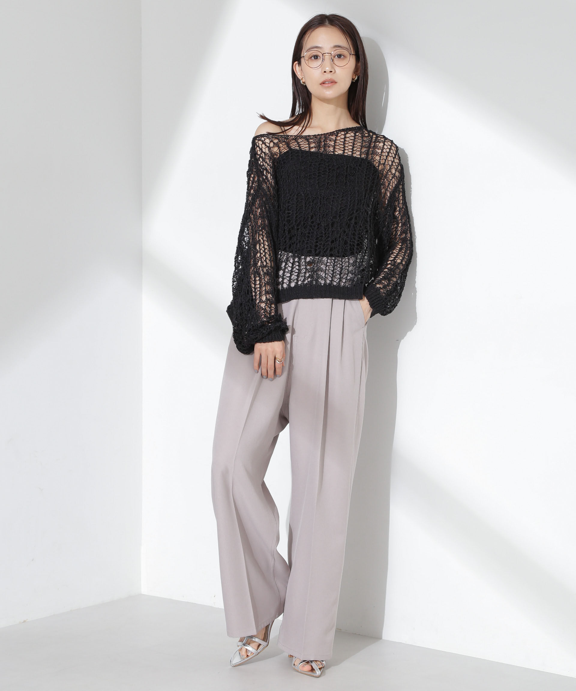 nano･universe「ツータックワイドパンツ」|チノ|